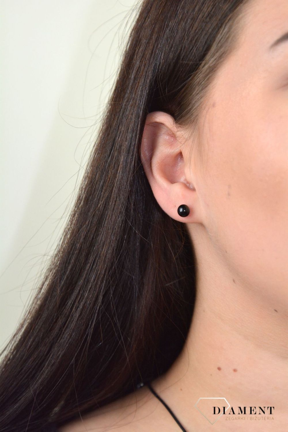 Srebrne kolczyki szkło weneckie 'Klasyczna czerń' Murano 34.jpg